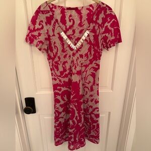** Velvet by Graham & Spencer ** Pink and Cream Midi Dress